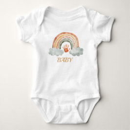 Aardse Tonaal Waterverf Boho Regenboog "Baby" Romper