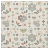 Aardse Tone Natuur Flowers Mid Century Pattern Stof (Swatch)