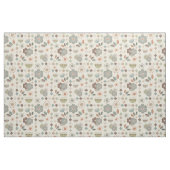 Aardse Tone Natuur Flowers Mid Century Pattern Stof (Fat Quarter)