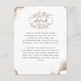 Aardse Tonen Waterverf Details Informatiekaartje