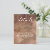 Aardse Tonen Waterverf Elegante Bruiloft Details Informatiekaartje (Staand voorkant)
