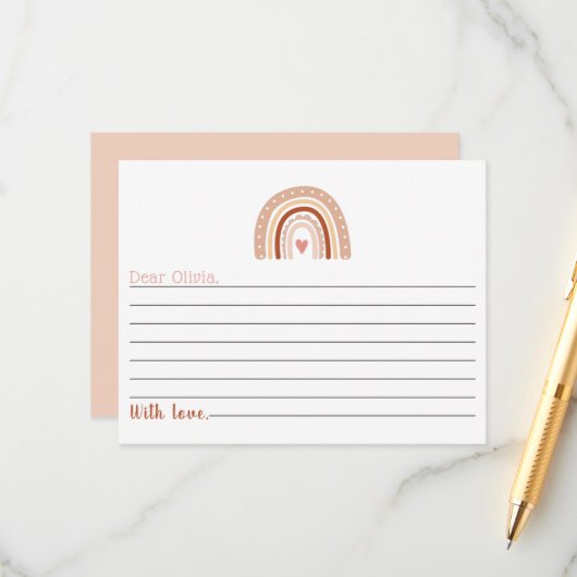 Aardse Toon Boho regenboog 1e verjaardag tijd caps Informatiekaartje (Voorkant / Achterkant in situ)