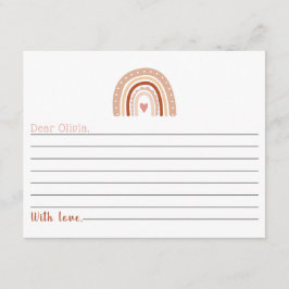 Aardse Toon Boho regenboog 1e verjaardag tijd caps Informatiekaartje