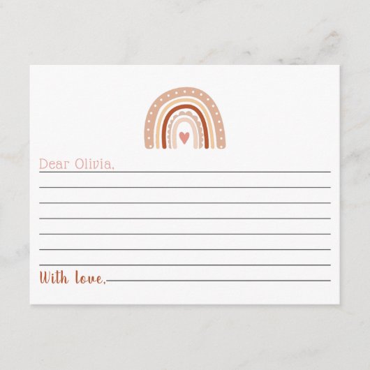 Aardse Toon Boho regenboog 1e verjaardag tijd caps Informatiekaartje (Voorkant)