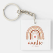 Aardse toon Modern unieke boho regenboogtante Sleutelhanger (Voorkant)