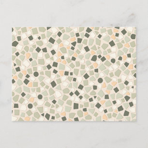 Aardse Toon Terrazzo Patroon Modern Mozaïek Briefkaart