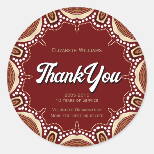Aardse tribale energie bedankt ronde sticker (Voorkant)
