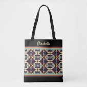 Aardse Tribale Tapijten Tote Bag (Voorkant)