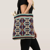 Aardse Tribale Tapijten Tote Bag (Dichtbij)