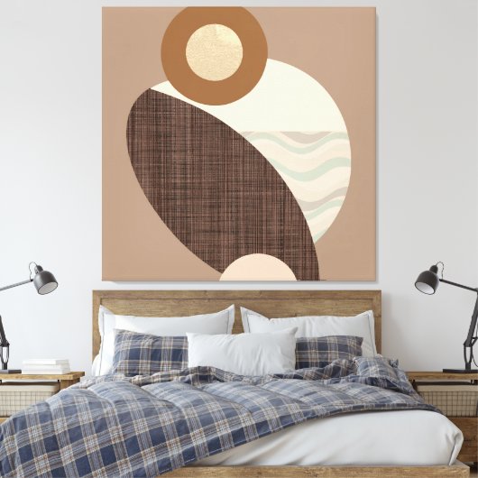 Aardse vormen canvas afdruk (Insitu (Slaapkamer))