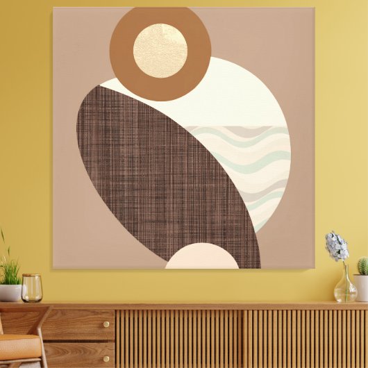 Aardse vormen canvas afdruk (Insitu (Woonkamer))