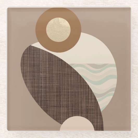 Aardse vormen glazen onderzetter (Voorkant)