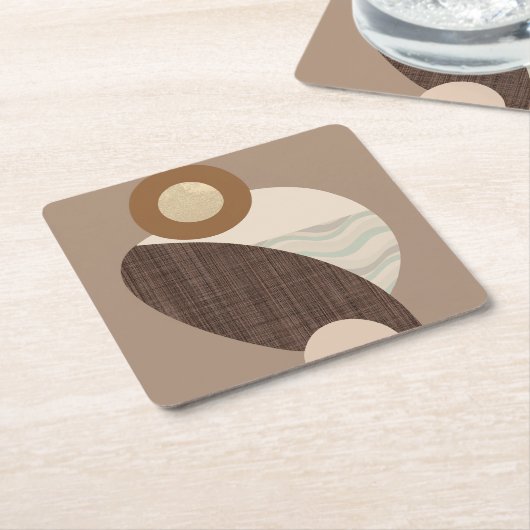 Aardse vormen kartonnen onderzetters (Schuin)