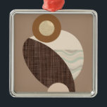 Aardse vormen metalen ornament<br><div class="desc">Boho geïnspireerd geometrisch ontwerp in vormen van bruin,  bruin,  beige en cyaan met unieke texturen.</div>