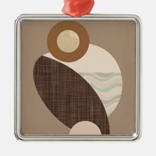 Aardse vormen metalen ornament (Voorkant)