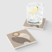 Aardse vormen stenen onderzetter (Zijkant)