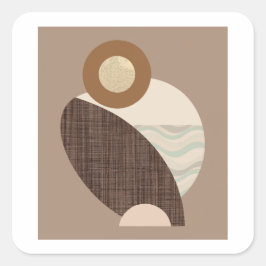 Aardse vormen vierkante sticker