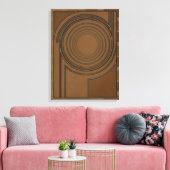 Aardse Vortex: Modern 3D Minimalistisch Boho Kunst Canvas Afdruk (Insitu (Woonkamer))