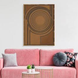 Aardse Vortex: Modern 3D Minimalistisch Boho Kunst Canvas Afdruk