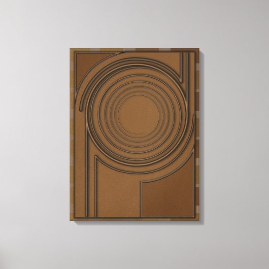 Aardse Vortex: Modern 3D Minimalistisch Boho Kunst Canvas Afdruk (Voorkant)