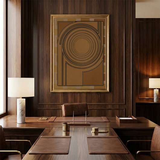 Aardse Vortex: Modern 3D Minimalistisch Boho Kunst Poster
