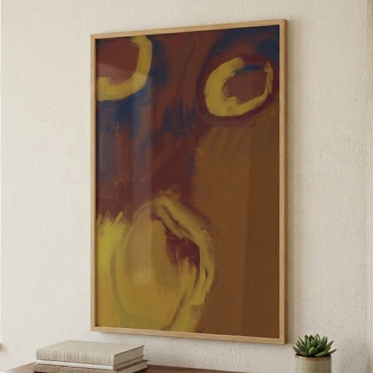 Aardse Wabi Sabi Abstract Groot Kunstwerk aan de M Poster