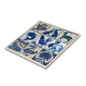 Aardse Ware Dieren Blauw Wit | Keramische Tegel Tegeltje (Zijkant)