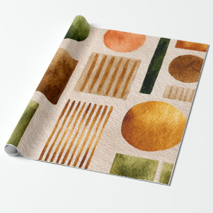 Aardse Waterverf Abstract Patroon - Boho Organic Cadeaupapier
