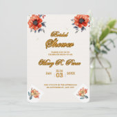 Aardse Waterverf Bloemachtige Bruidsfeest Bruiloft Kaart (Staand voorkant)