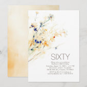 Aardse Waterverf Bloemen Herfst Verjaardag Kaart (Voorkant / Achterkant)