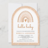 Aardse Waterverf Boho Rainbow Arch Baby shower Kaart (Voorkant)
