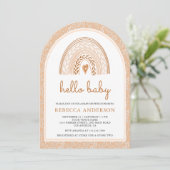 Aardse Waterverf Boho Rainbow Arch Baby shower Kaart (Staand voorkant)