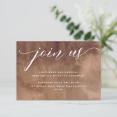 Aardse waterverf bruiloft ontvangst bijlage kaart (Staand voorkant)