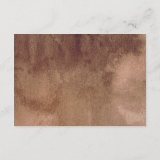 Aardse waterverf bruiloft ontvangst bijlage kaart (Achterkant)