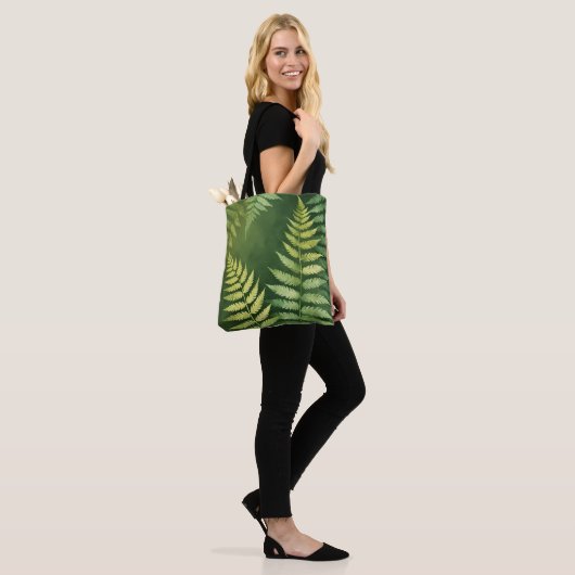 Aardse Waterverf Leaf Canvas tas (Op model)