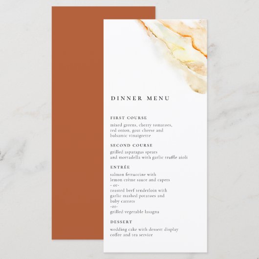 Aardse Waterverf Menu (Voorkant / Achterkant)