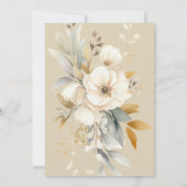 Aardse Waterverf Wildbloemen Boho Bruiloft Kaart (Achterkant)