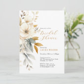 Aardse Waterverf Wildflower Vrijgezellenfeest Kaart (Staand voorkant)