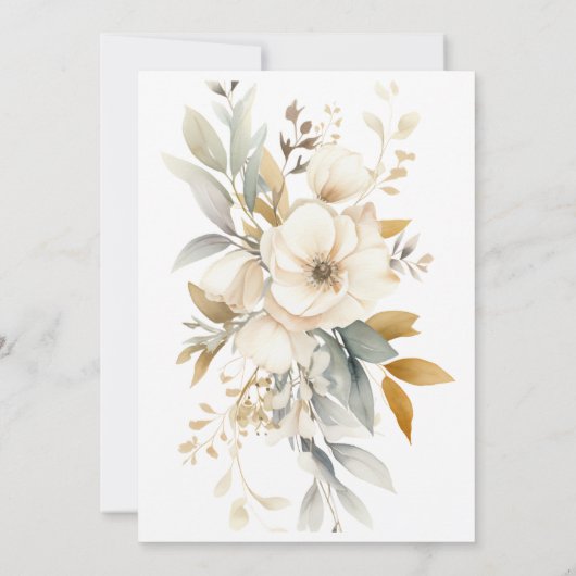 Aardse Waterverf Wildflower Vrijgezellenfeest Kaart (Achterkant)