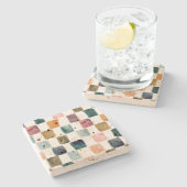 Aardse waterverfpalet stenen onderzetter (Zijkant)