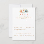 Aardse Wilde Bloem Bruiloft RSVP Kaart (Voorkant)