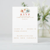 Aardse Wilde Bloem Bruiloft RSVP Kaart (Staand voorkant)