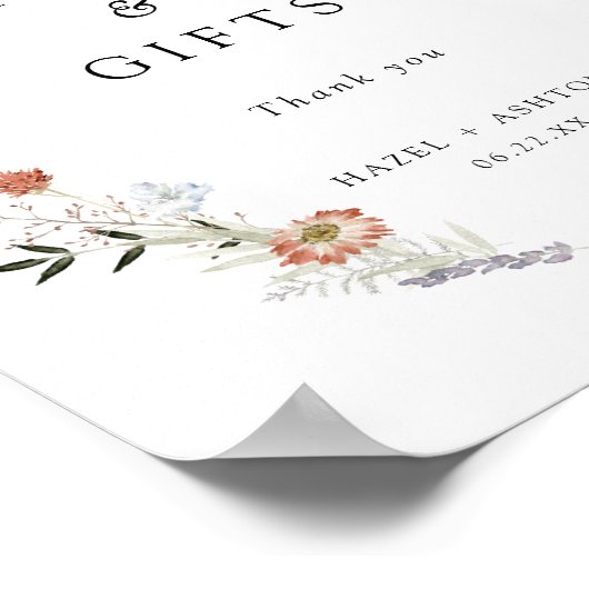 Aardse Wildflower Kaarten & geschenken Poster (Hoek)