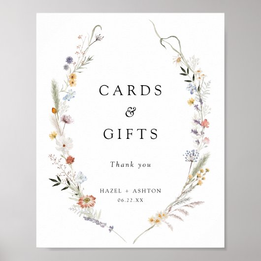 Aardse Wildflower Kaarten & geschenken Poster (Voorkant)