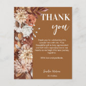 Aardse woestijn bruine boho bloem dank u kaarten (Voorkant)