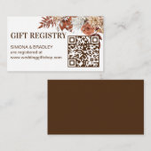 Aardse woestijn bruine boho bloemen geschenk regis informatiekaartje (Voorkant / Achterkant)