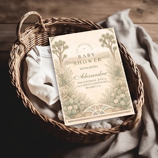 Aardse Woestijnweide Baby Shower Kaart