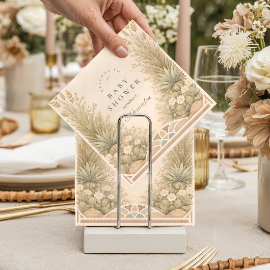 Aardse Woestijnweide Baby Shower Servet