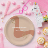 Aardse zachte terracotta moderne abstracte trouw papieren bordje (Feest)