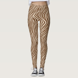 Aardse zebraprint modeleggings leggings